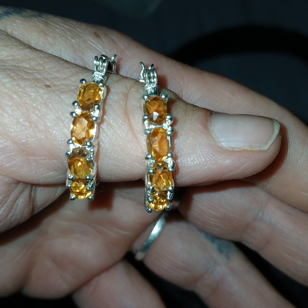 Citrine Hoops